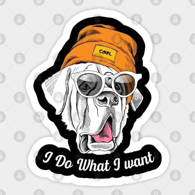 Paws and Peaks Bernese Chic, Tee Talk I Do What I Want Sticker by Merle Huisman